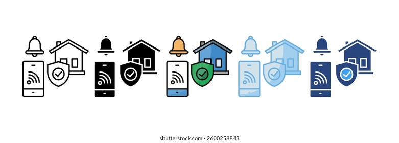 Alarm System Icon Set Multiple Style Collection