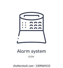 alarm system icon from smart home outline collection. Thin line alarm system icon isolated on white background.