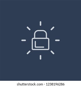 alarm system icon. Trendy flat vector line alarm system icon on dark blue background from smart home collection. 