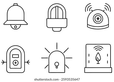 Alarm system line art illustration for modern designs