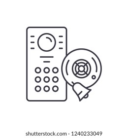 Alarm system line icon concept. Alarm system vector linear illustration, symbol, sign