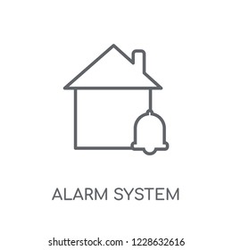 alarm system linear icon. Modern outline alarm system logo concept on white background from Smarthome collection. Suitable for use on web apps, mobile apps and print media.
