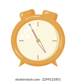 Alarma. reloj de mesa aislado en fondo blanco. Tiempo. Ilustración del vector