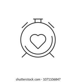 Alarm Time with heart icon. Simple element illustration. Alarm Time with heart symbol design template. Can be used for web and mobile on white background