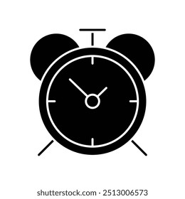 alarm time icon solid vector design in trendy style
