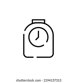 Alarma, Plantilla de logotipo de Ilustración de Icono de línea punteada con temporizador. Idóneo Para Muchos Fines.