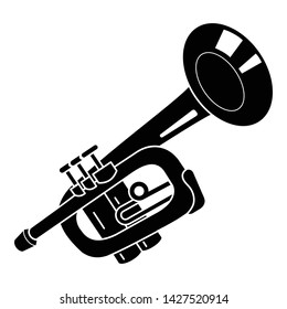 Alarm trumpet icon. Simple illustration of alarm trumpet vector icon for web design isolated on white background
