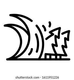 Alarm tsunami wave icon. Outline alarm tsunami wave vector icon for web design isolated on white background