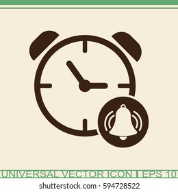 Alarm vector clock.Wake up symbol.
