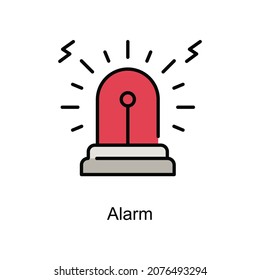 Alarm vector  fill outline icon. Illustration style EPS 10 file format