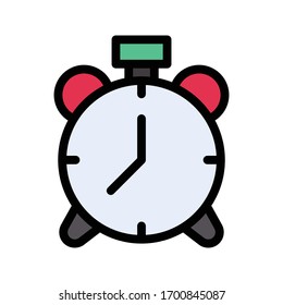 alarm vector flat color icon 