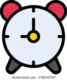 alarm vector flat color icon 
