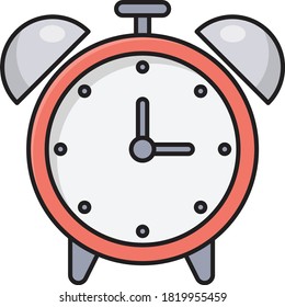 alarm vector flat line icon 