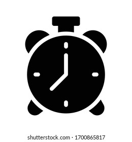 icono plano de glifo vector de alarma 