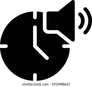 alarm vector glyph flat icon