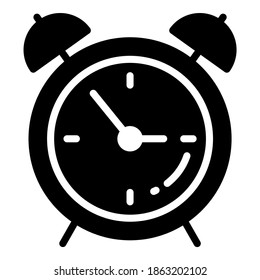icono de glifo vector de alarma, icono de escuela y educación