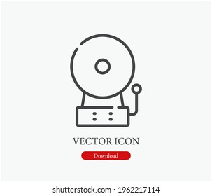 Alarm vector icon.  Editable stroke. Symbol in Line Art Style for Design, Presentation, Website or Apps Elements, Logo. Pixel vector graphics - Vector