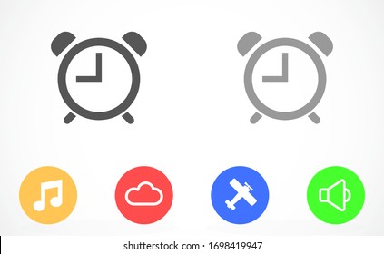 Alarm Сlock vector icon isolated on white background, simple line outline style alarm clock ringing icon Alarm Сlock vector icon modern