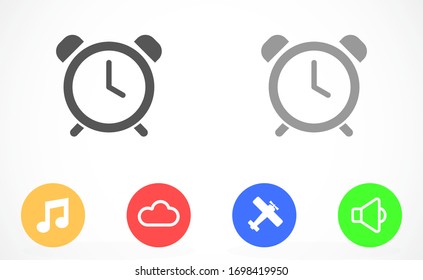 Alarma С icono de bloqueo vectorial aislado en fondo blanco, línea simple de contorno estilo despertador sondeo icono Alarma С bloqueo vectorial moderno