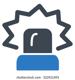Alarm vector icon. Style is bicolor flat symbol, smooth blue colors, rounded angles, white background.