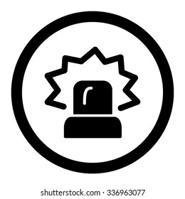 Alarm vector icon. Style is flat rounded symbol, black color, rounded angles, white background.