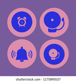 alarm vector icons set. with school bell and alarm in set