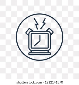 Alarm vector outline icon isolated on transparent background, high quality linear Alarm transparency concept can be used web and mobile