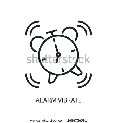 Alarm vibrate thin line vector icons.