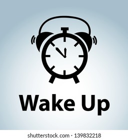 alarm watch over blue background vector illustration