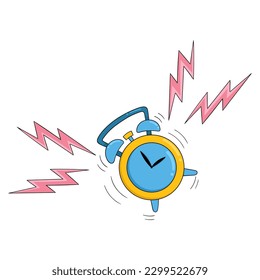 the alarm watch rings loudly, vector design illustration art