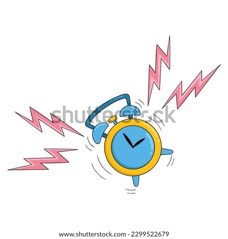 the alarm watch rings loudly, vector design illustration art
