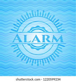 Alarm water concept emblem.