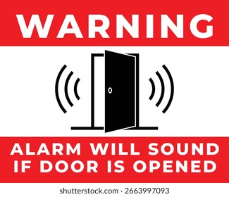 Alarm Will Sound If Door Is Opened Notice
