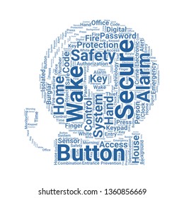 alarm word cloud. tag cloud about alarm.