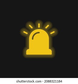 Alarm yellow glowing neon icon