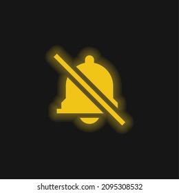 Alarm yellow glowing neon icon