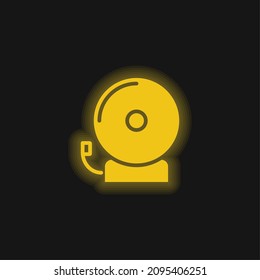 Alarm yellow glowing neon icon