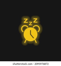 Alarm yellow glowing neon icon