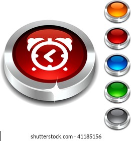 alarm-clock 3d button set. Vector illustration.
