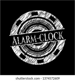 Alarm-clock chalkboard emblem
