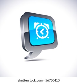 alarm-clock metallic 3d vibrant balloon icon.