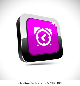 alarm-clock metallic 3d vibrant square icon.