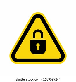 Alarmed, locked padlock vector icon