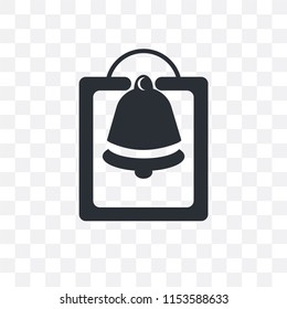 Alarming Bell vector icon isolated on transparent background, Alarming Bell logo concept