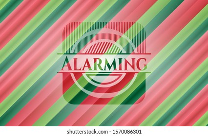 Alarming christmas style badge. Vector Illustration. Detailed.