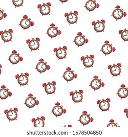 alarms clocks wake up pattern pop art style vector illustration design
