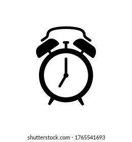 vector de icono de alarmas, símbolo de reloj de alarma icono diseño plano