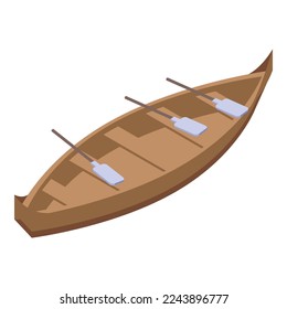 Alaska boat icon isometric vector. Arctic nature. North iceberg