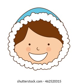 alaska boy character icon vector illustration design