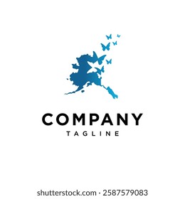 Alaska Butterfly Logo Icon Vector